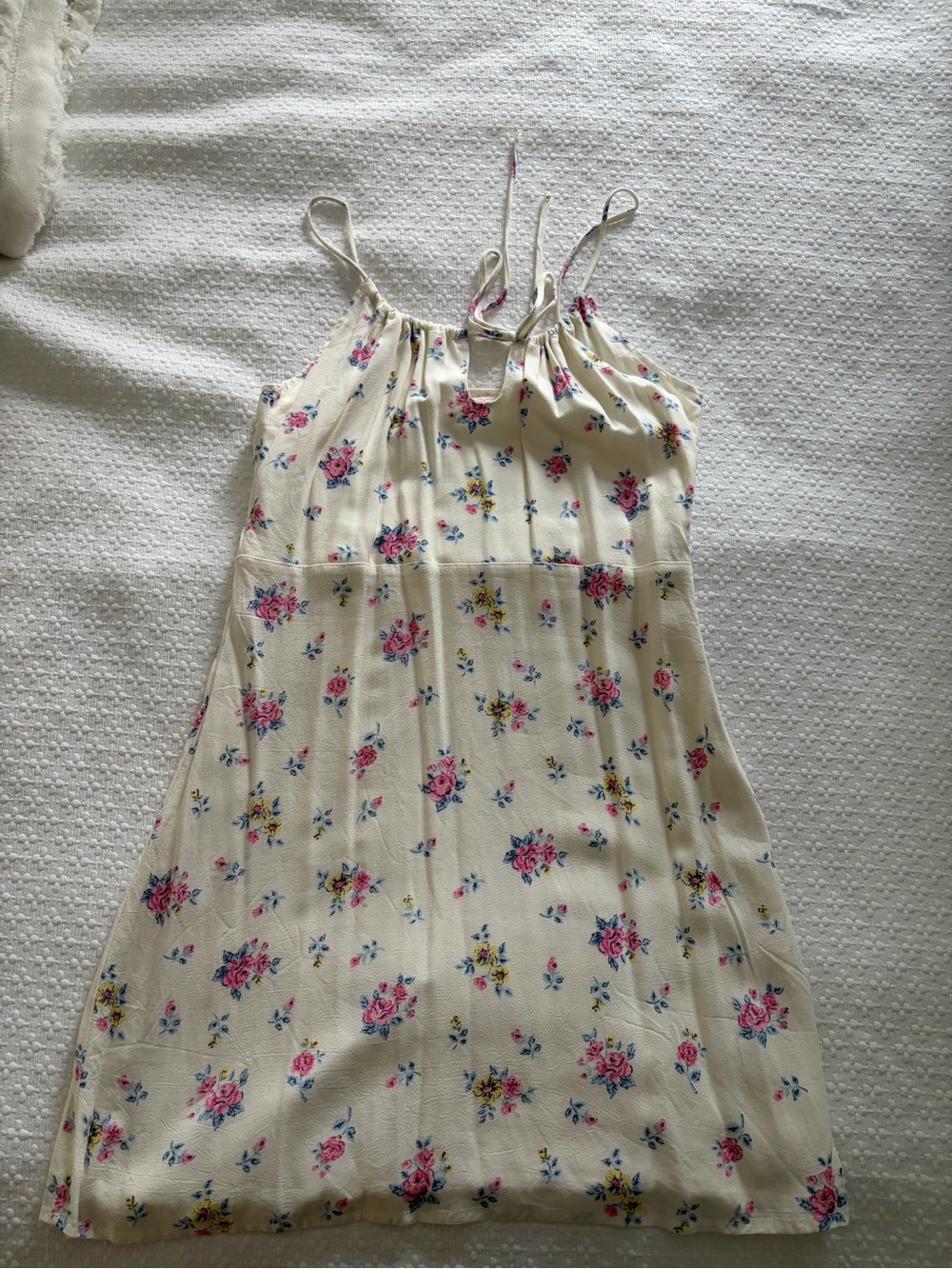 Cream Floral Spaghetti Strap Sundress